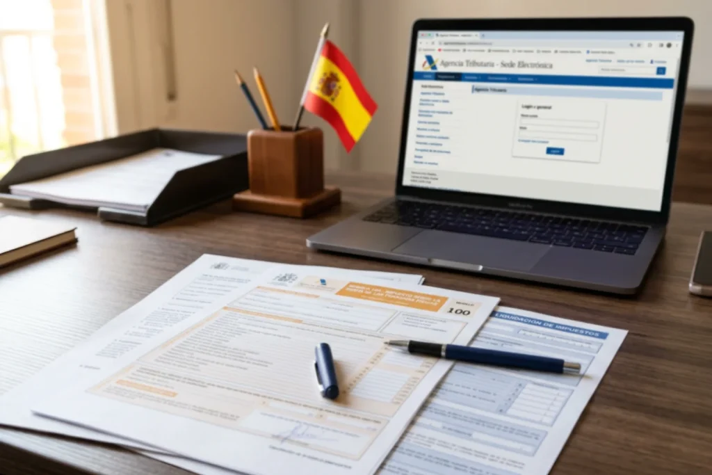 Documentos fiscales y calculadora para declarar ganancias de apuestas en España