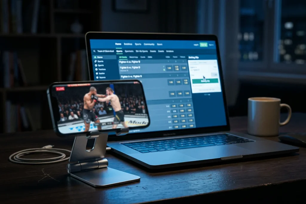 Streaming en directo de una pelea UFC en una casa de apuestas española